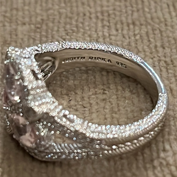 Judith Ripka Sterling Silver CZ Sparkling Ring Size 10 - Picture 10 of 13